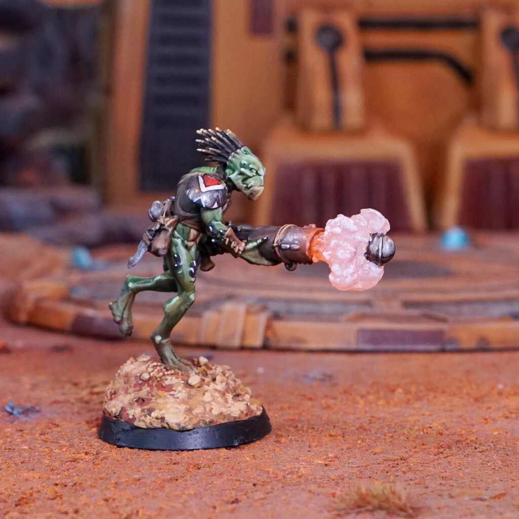 Tan Kroot T'au - Kroot tangle rifle muzzle flashes - Digital - Deadly Print Studio